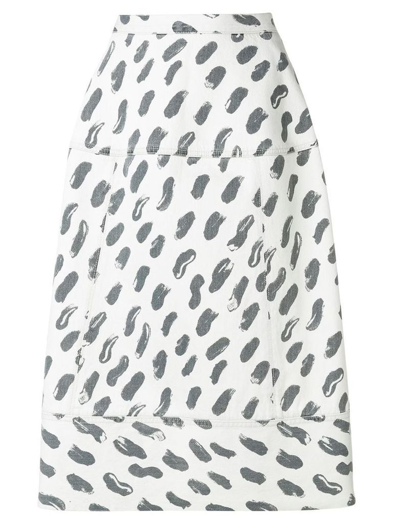 Marni printed A-line skirt - Grey