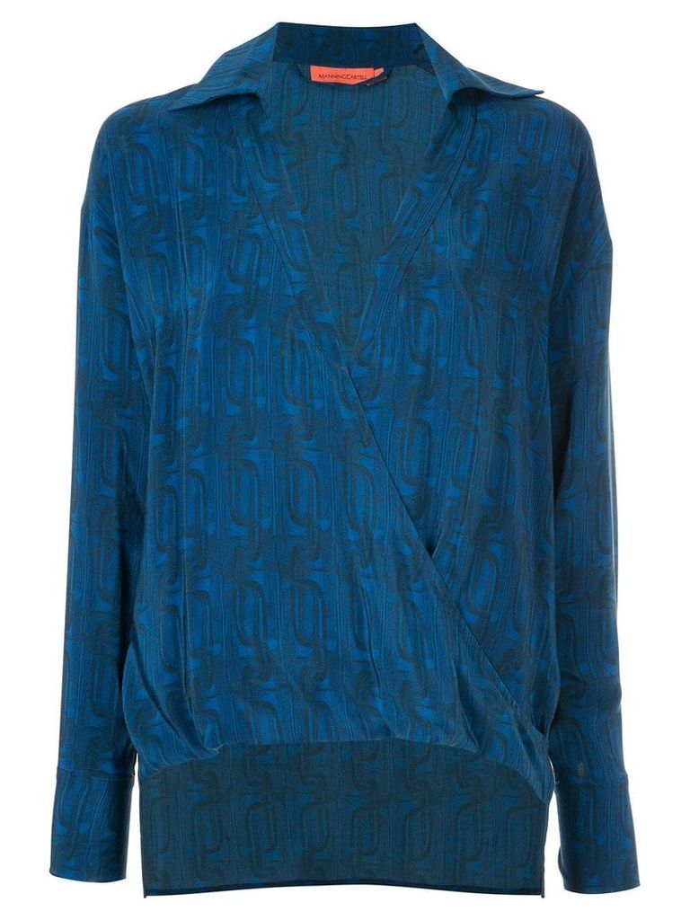 Manning Cartell printed plunge blouse - Blue