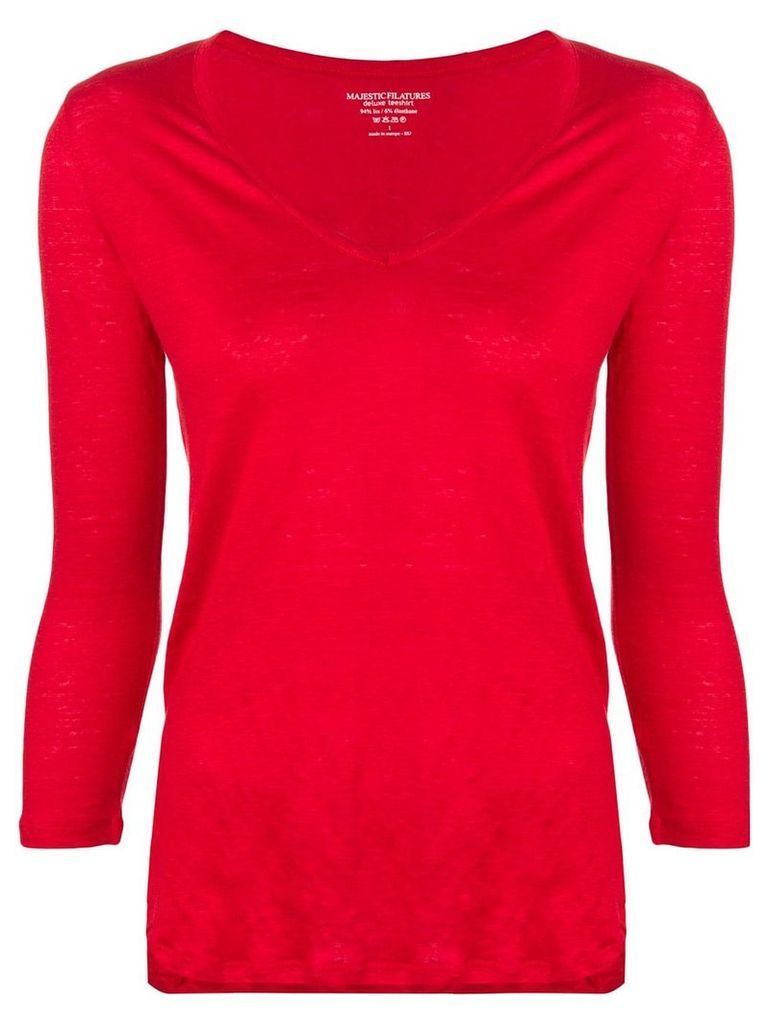 Majestic Filatures knitted T-shirt - Red