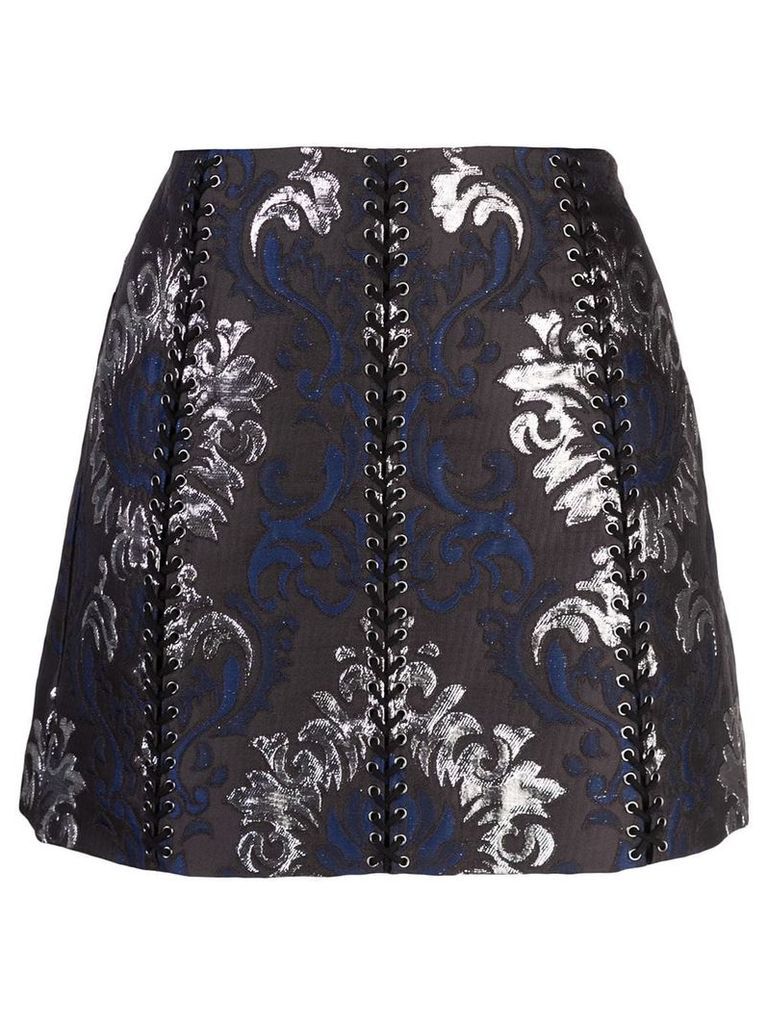 Vera Wang lace-up detail mini skirt - Black