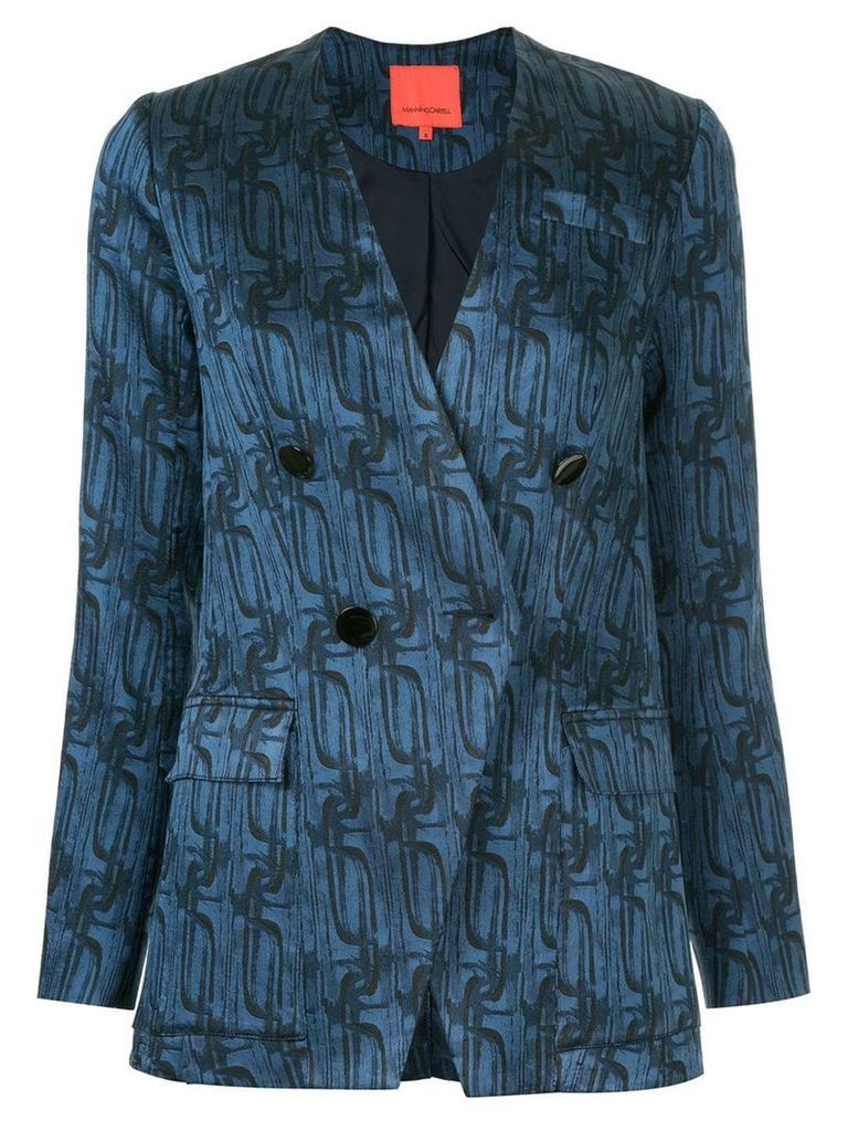 Manning Cartell printed double breasted blazer a - Blue