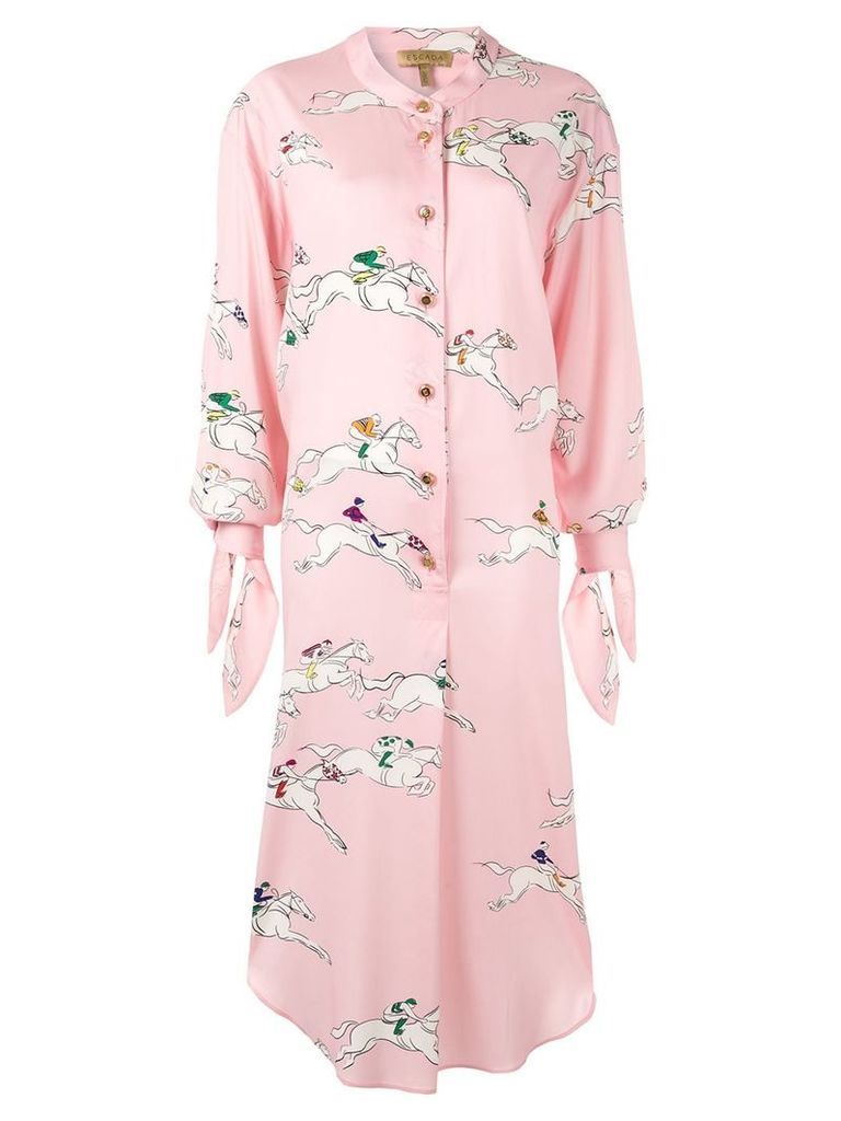 Escada silk printed shirt dress - Pink