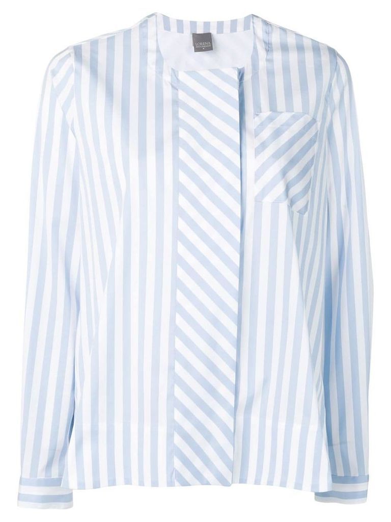 Lorena Antoniazzi striped flared shirt - Blue