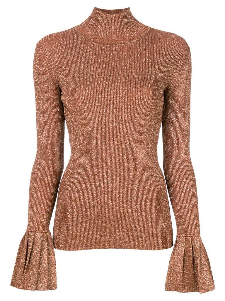 Carven flared cuff knitted top - NEUTRALS