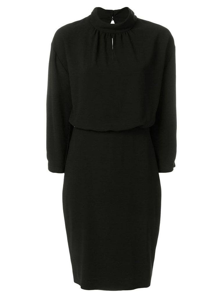 Boutique Moschino fitted gathered collar dress - Black