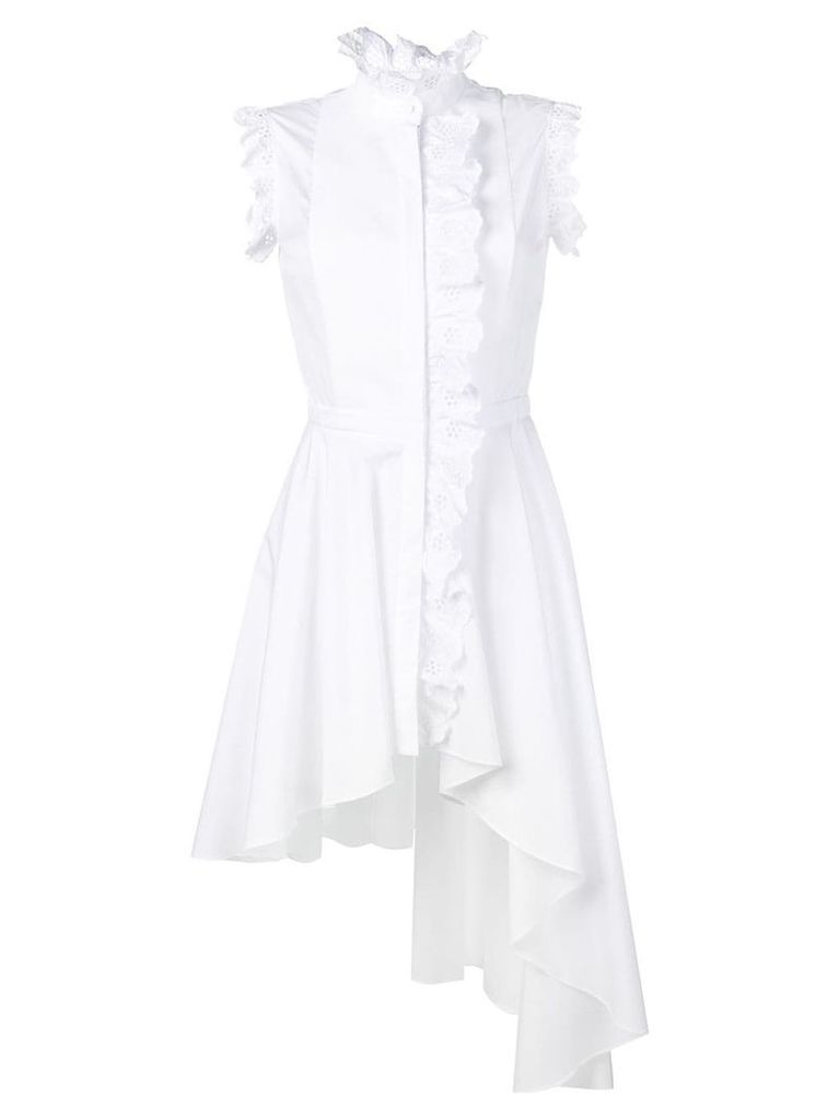 Alexander McQueen broderie anglaise trim dress - White