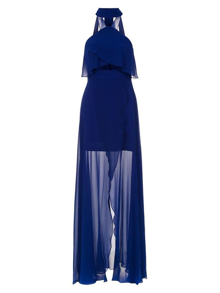 Tufi Duek long silk dress - Blue