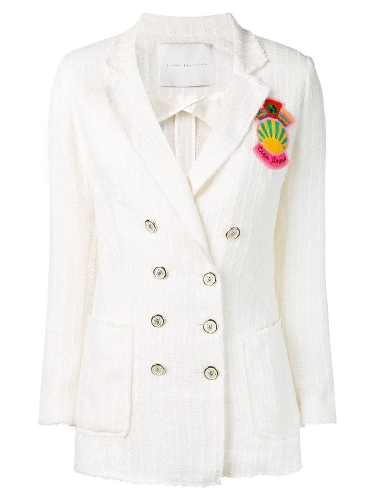 Giada Benincasa embroidered fitted blazer - White