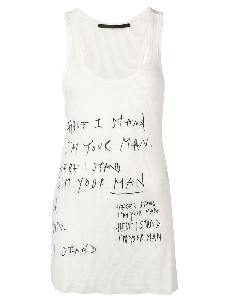 Haider Ackermann embroidered tank top - White