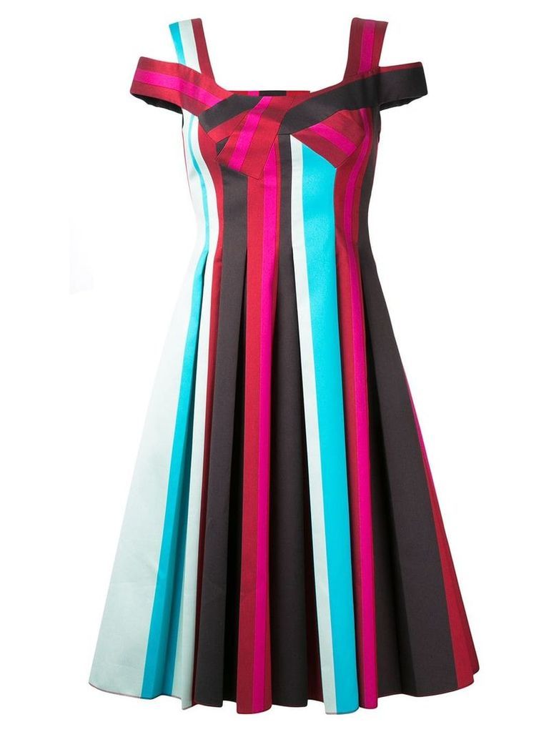 Paule Ka striped pleated dress - Multicolour