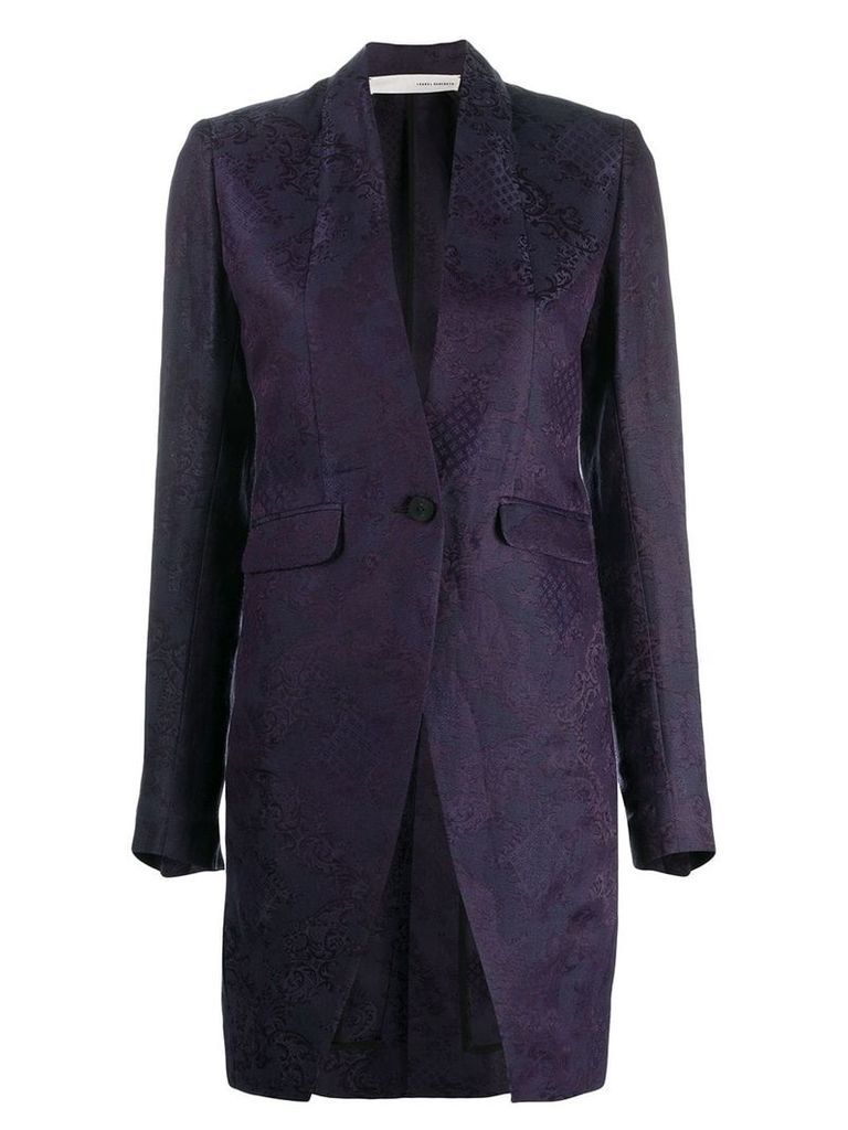 Isabel Benenato longline patterned jacket - PURPLE