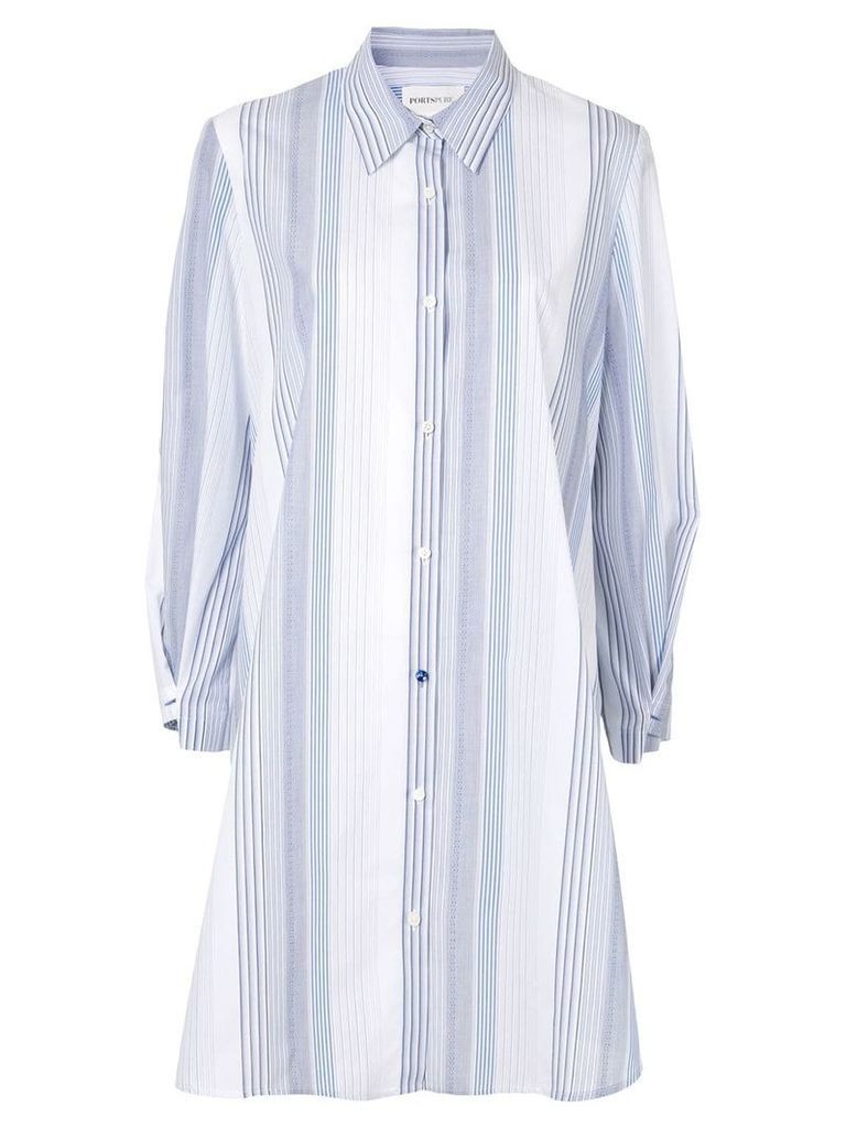 PortsPURE striped shirt dress - White