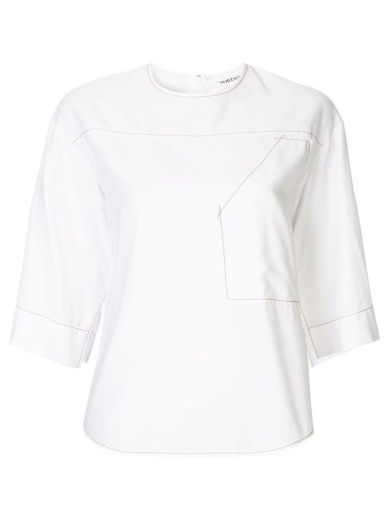 PortsPURE contrast stitching top - White