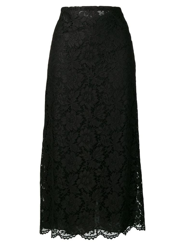 Valentino floral lace skirt - Black