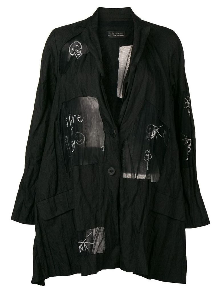 Barbara Bologna sketch print coat - Black
