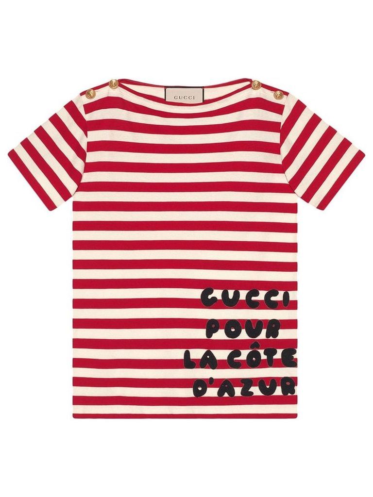 Gucci Stripe cotton shirt with patch - Red