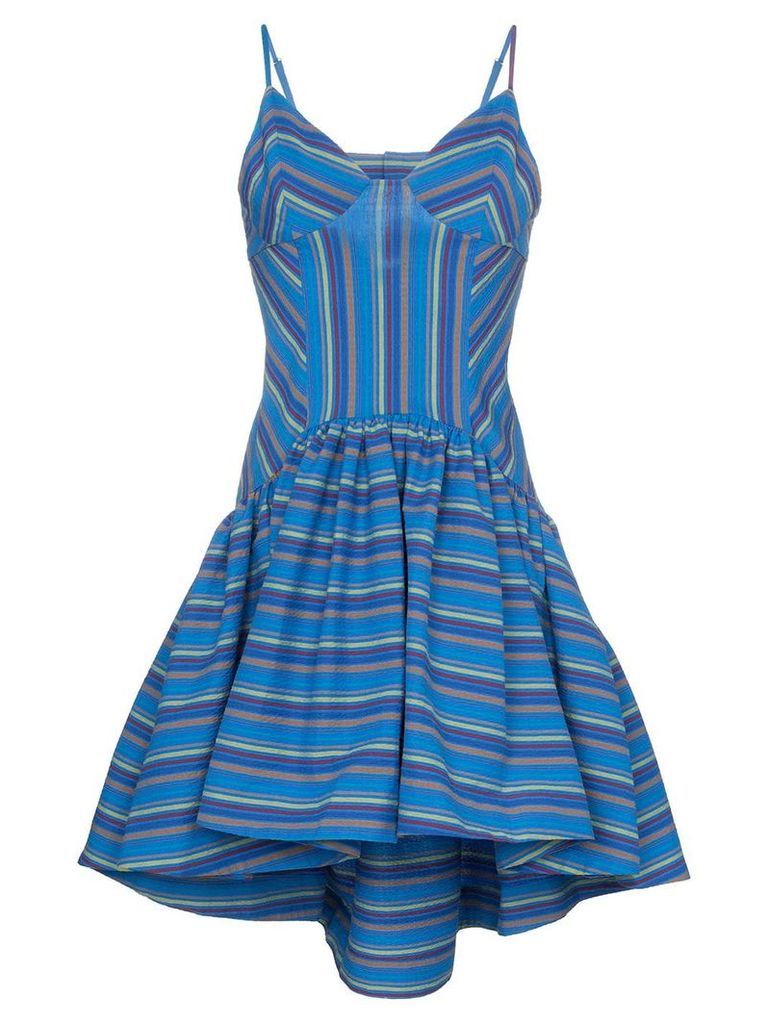 Rosie Assoulin flared stripe print dress - Blue