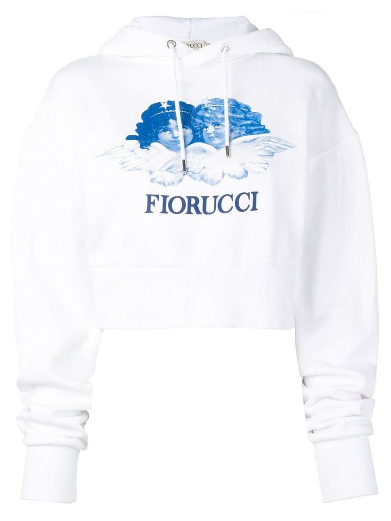 Fiorucci Heaven Angels crop hoodie - White