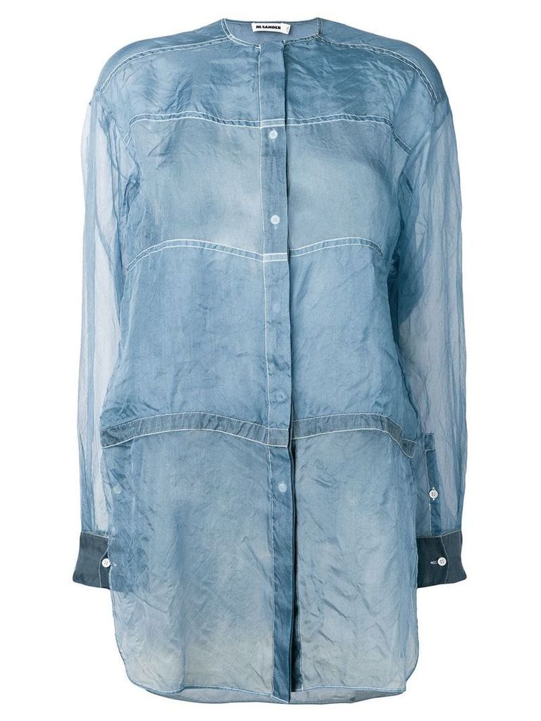 Jil Sander lightweight see-through shirt - Blue