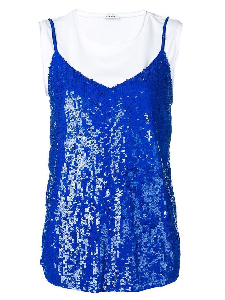 P.A.R.O.S.H. layered sequin top - Blue