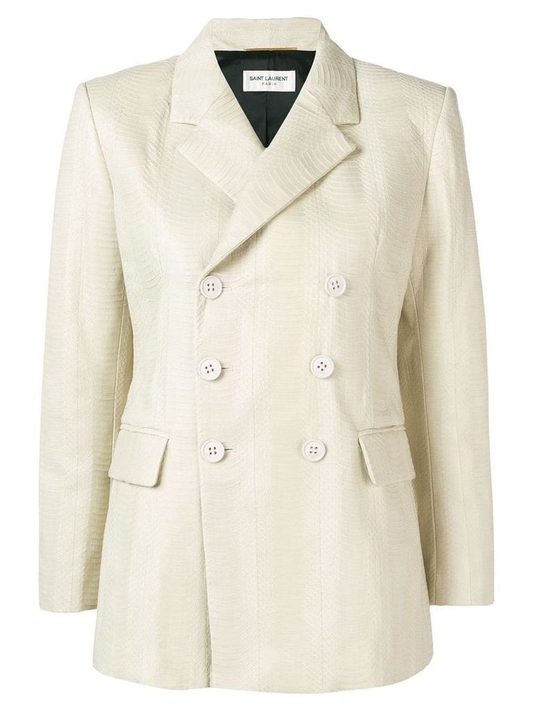 Saint Laurent double-breasted blazer jacket - Neutrals