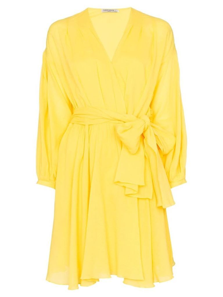 Three Graces Carina wrap mini-dress - Yellow