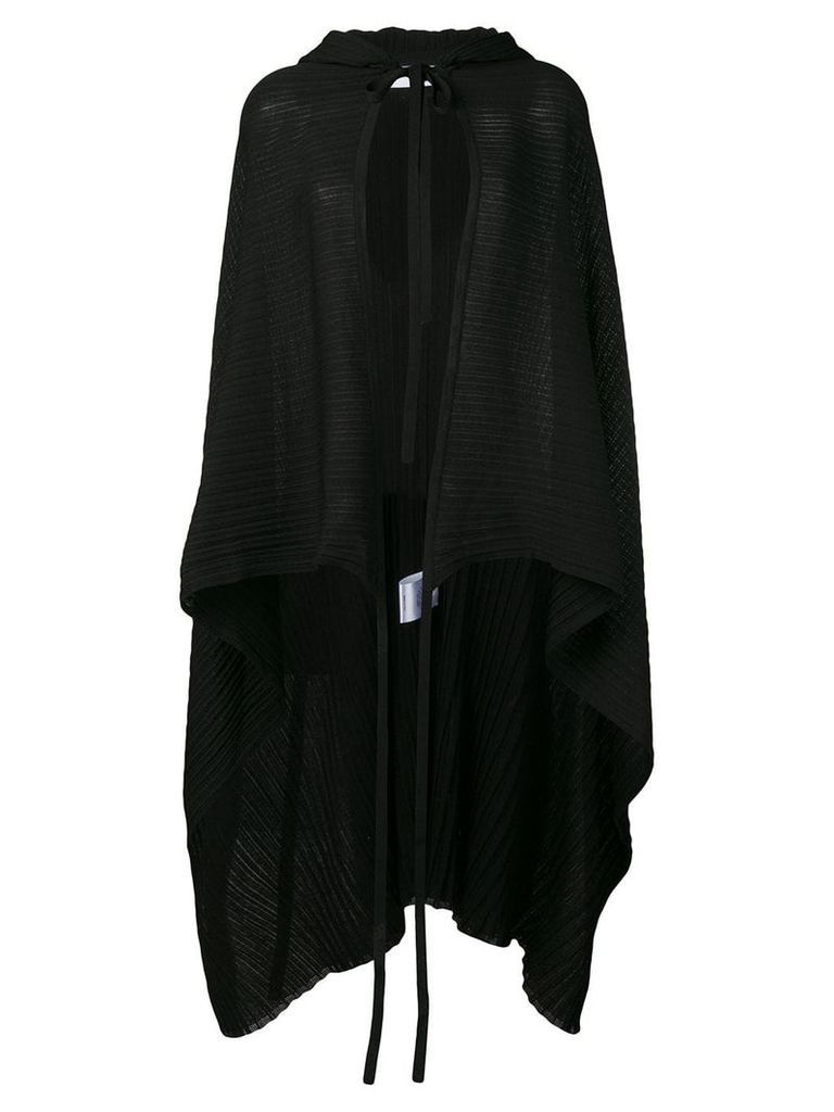 Courrèges asymmetric hooded cape - Black