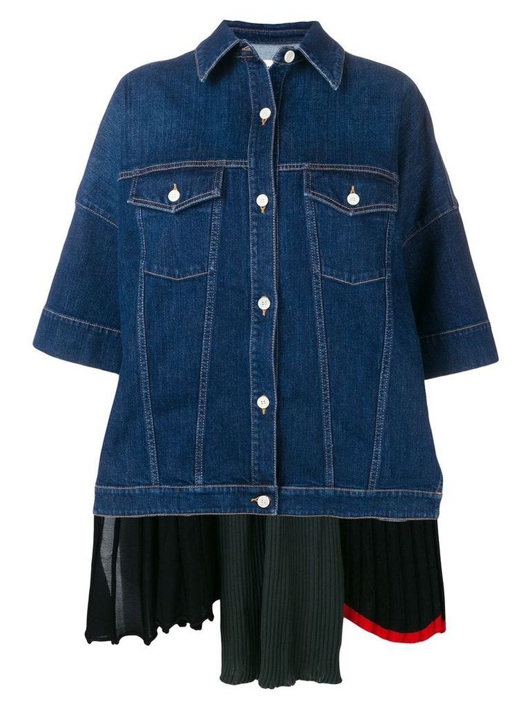 Sonia Rykiel denim shirt jacket with back layer - Blue