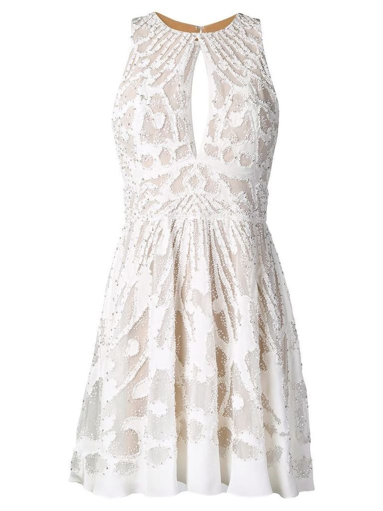 Zuhair Murad lace embroidered mini dress - White