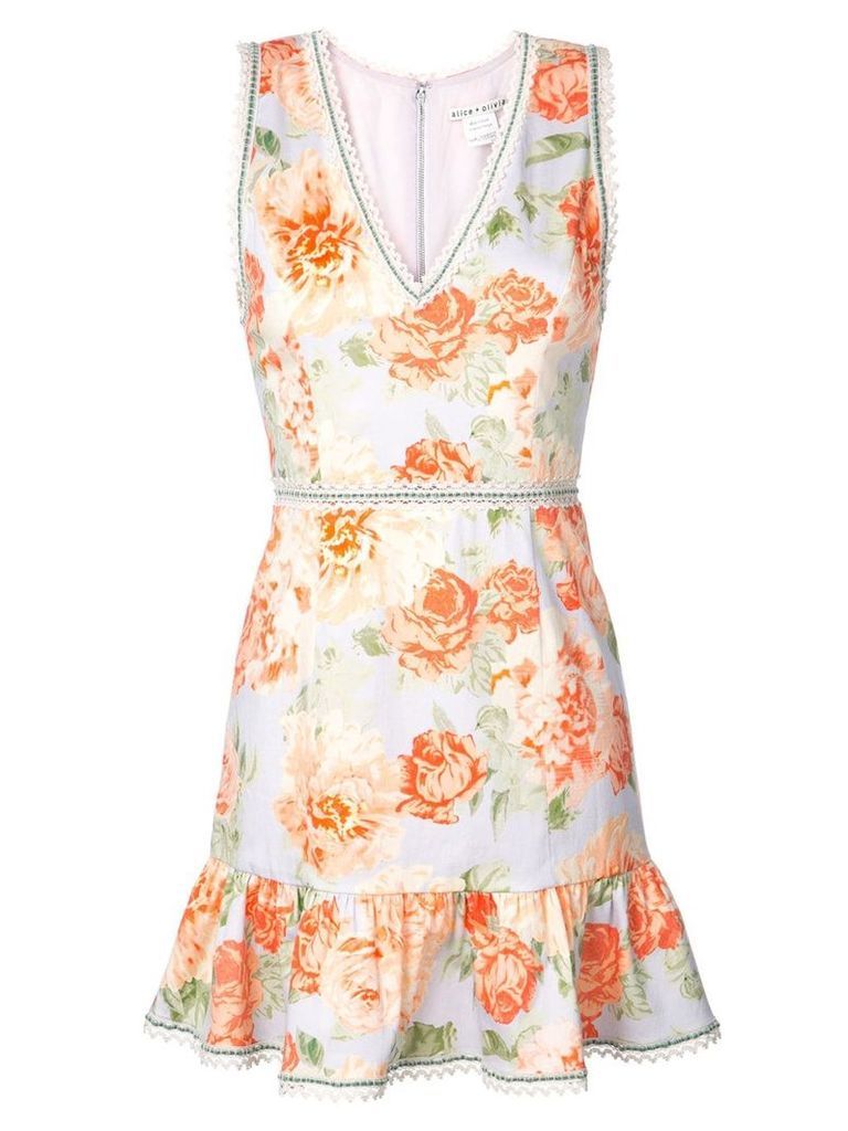 Alice+Olivia Kirean floral print dress - ORANGE
