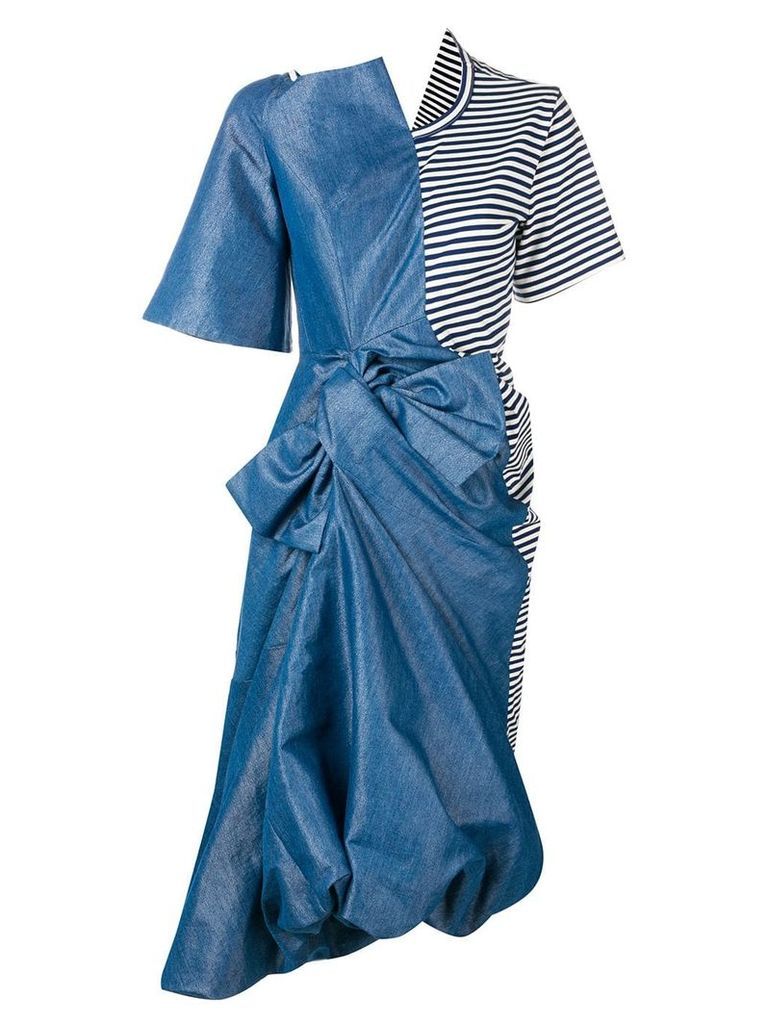 Junya Watanabe asymmetric midi dress - Blue