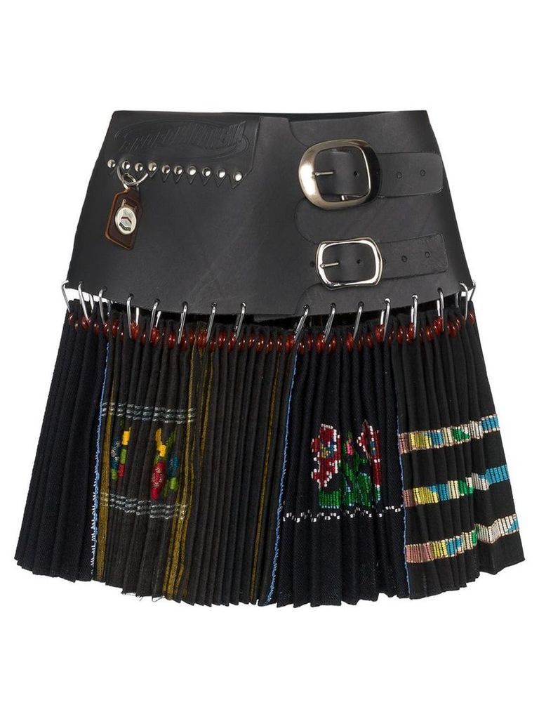 Chopova Lowena printed pleated mini skirt - Black