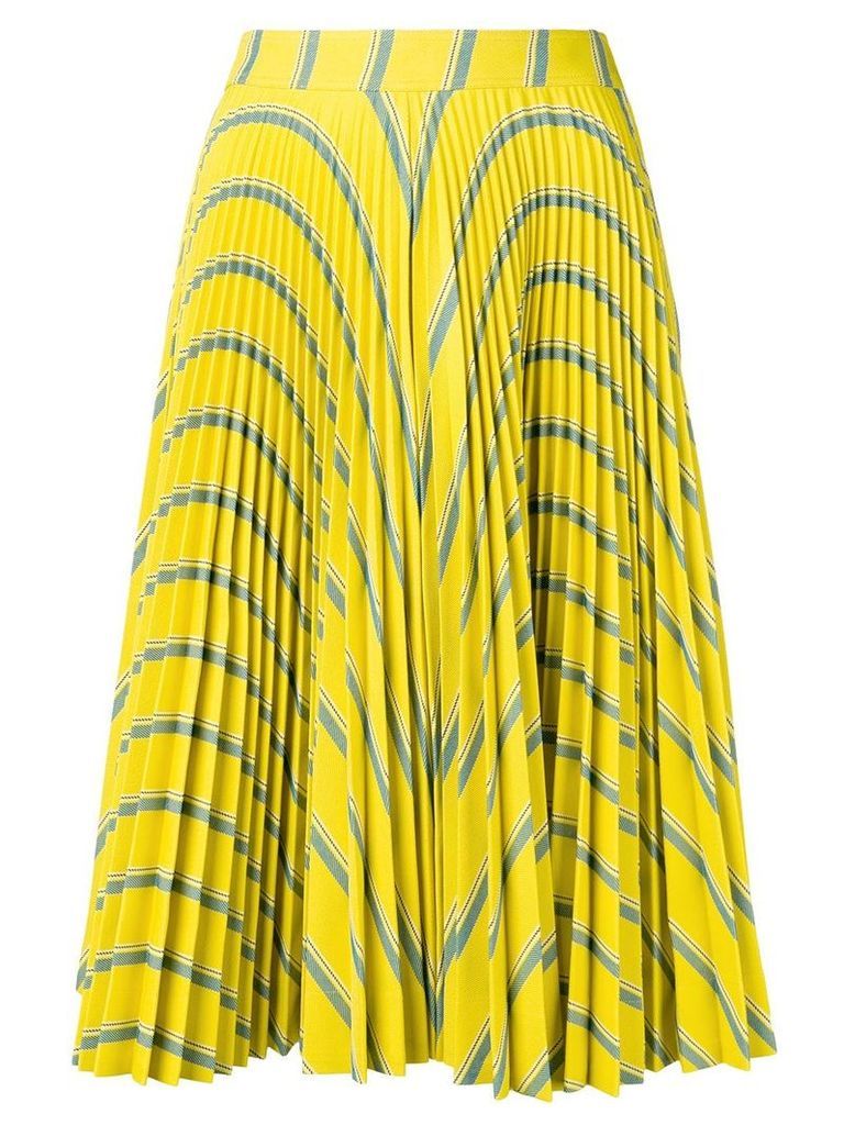 Calvin Klein 205W39nyc striped pleated flared skirt - Yellow