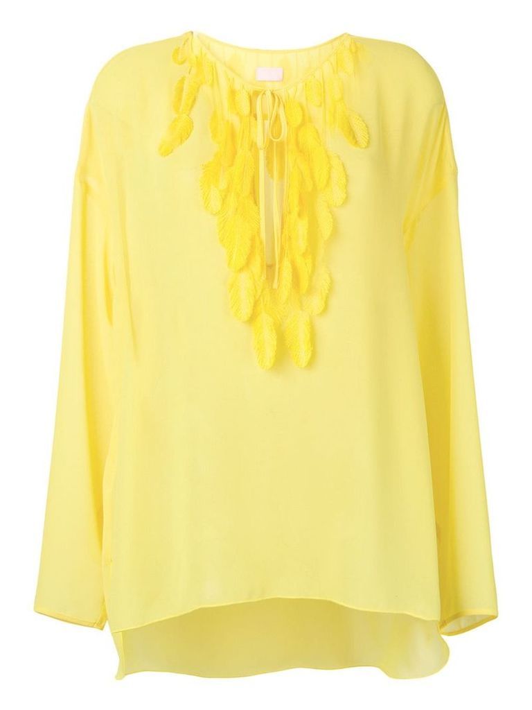 Giamba feather tassel blouse - Yellow