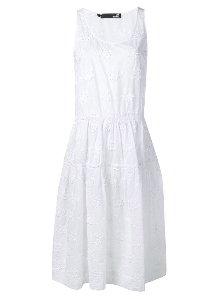 Love Moschino sleeveless flared dress - White