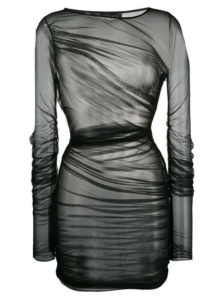 Versace sheer draped dress - Black