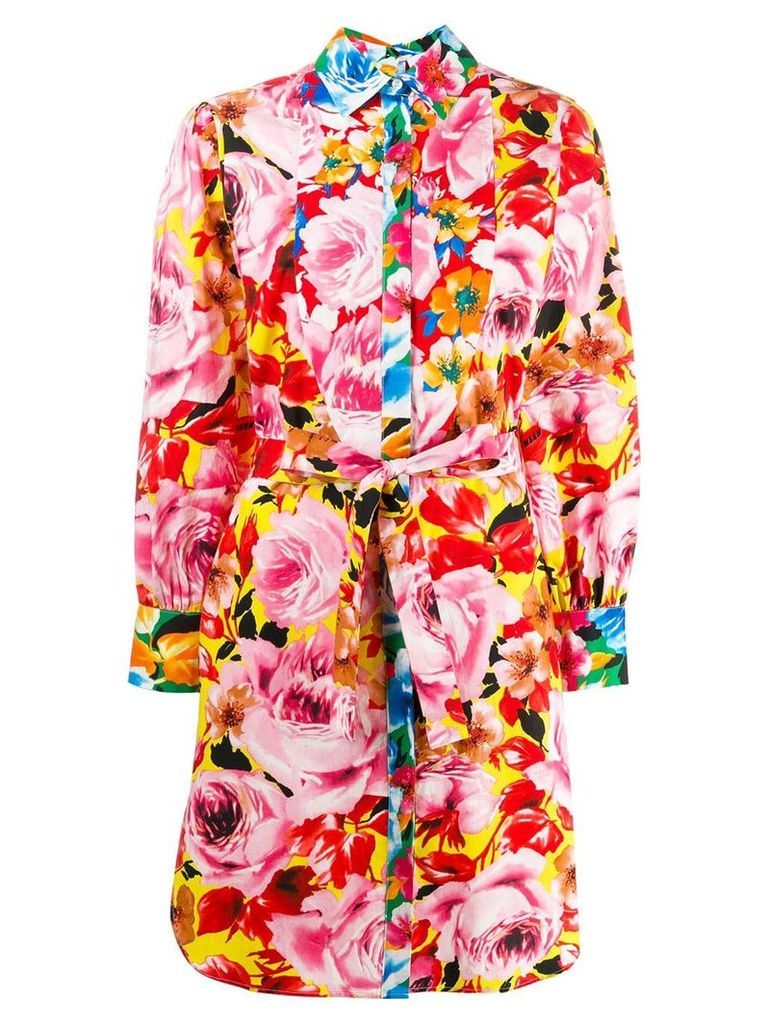 MSGM rose print shirt dress - Pink