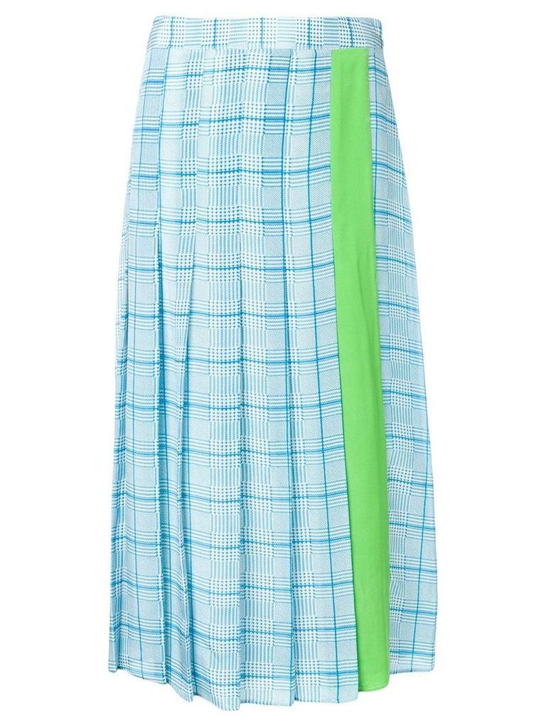 Essentiel Antwerp check pattern pleated skirt - Blue