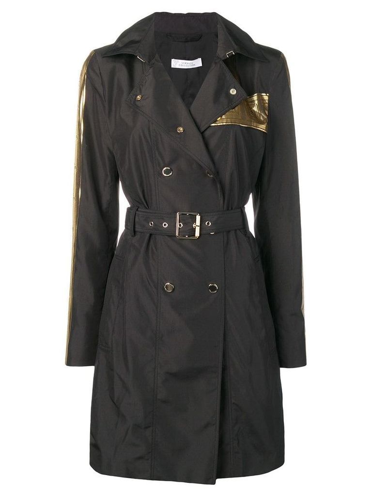 Versace Collection double breasted raincoat - Black