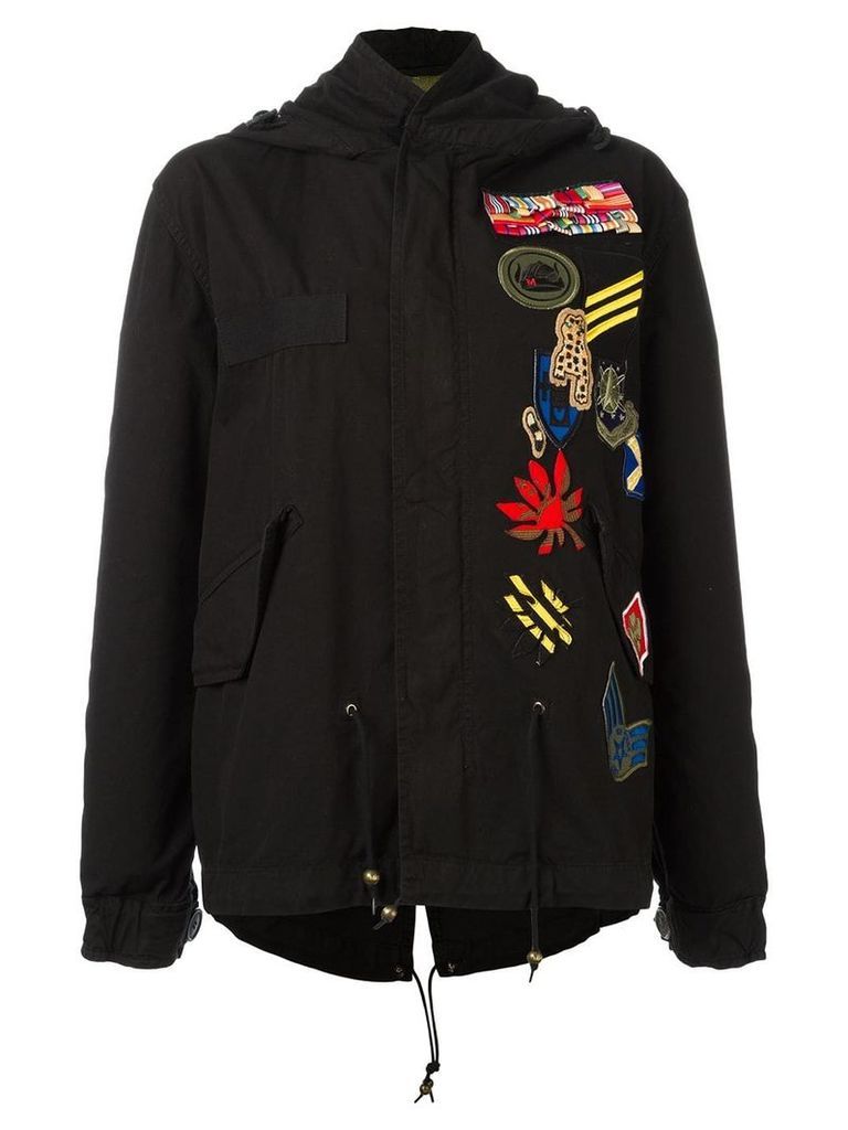 Mr & Mrs Italy embroidered parka - Black