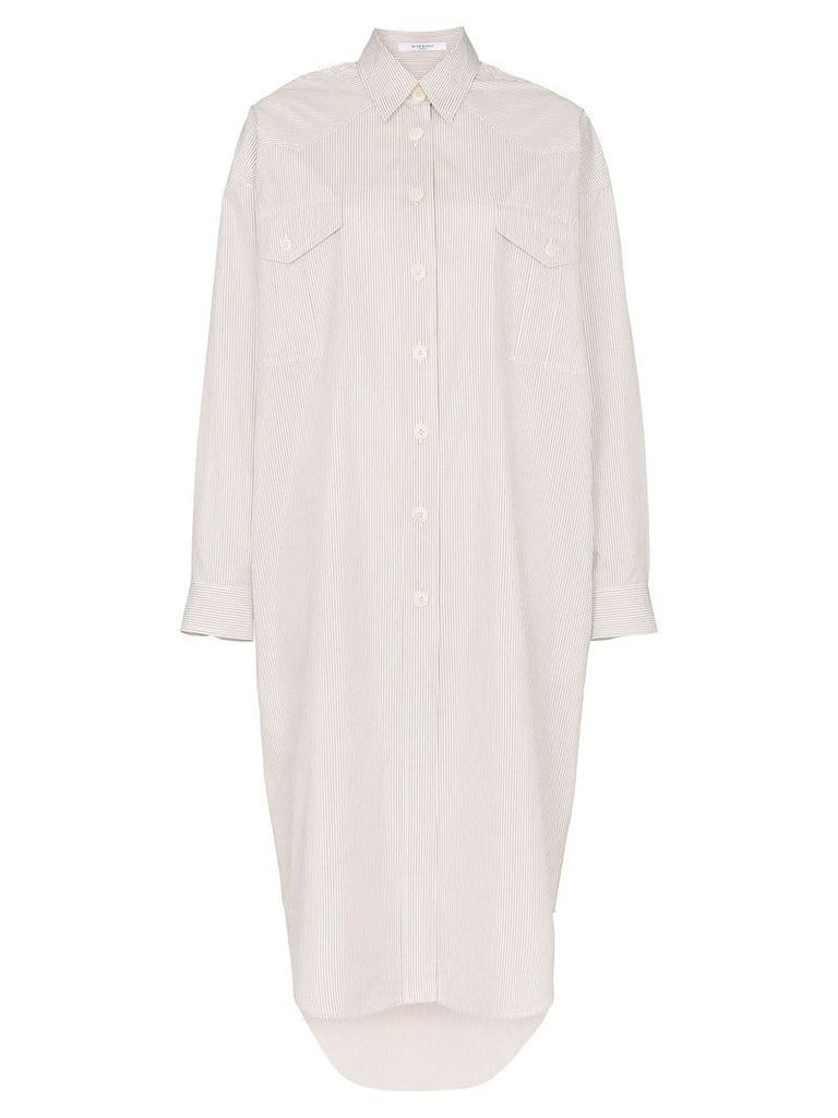 Givenchy oversized striped shirt dress - White