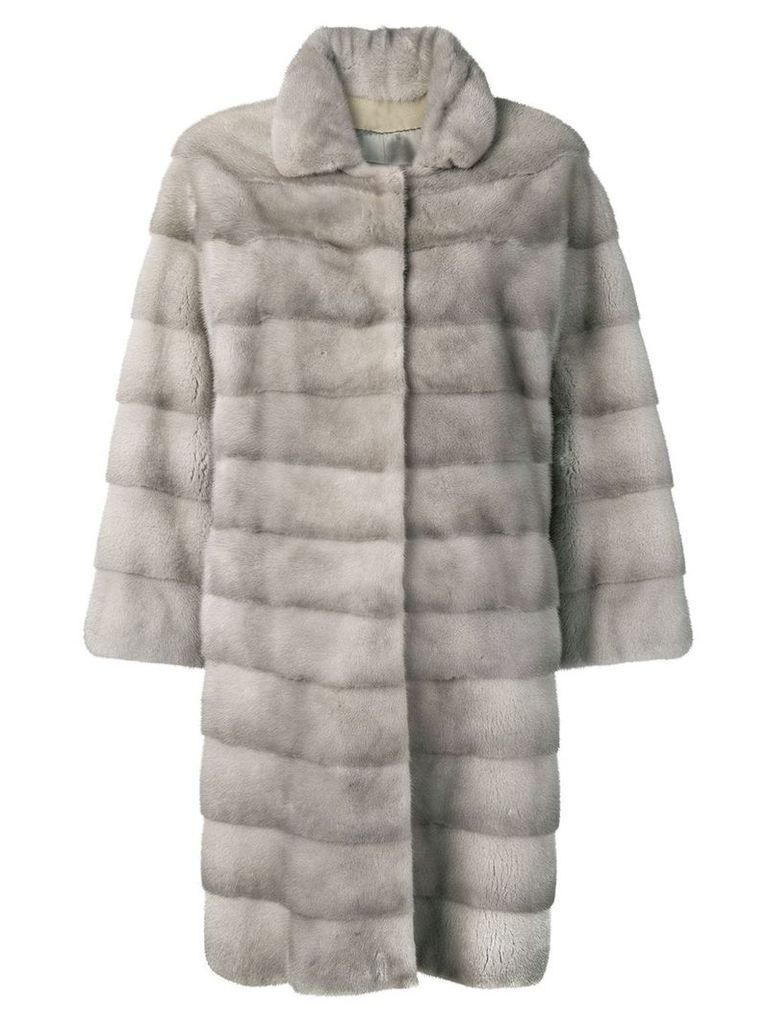 Liska Trudy fur trimmed coat - Grey