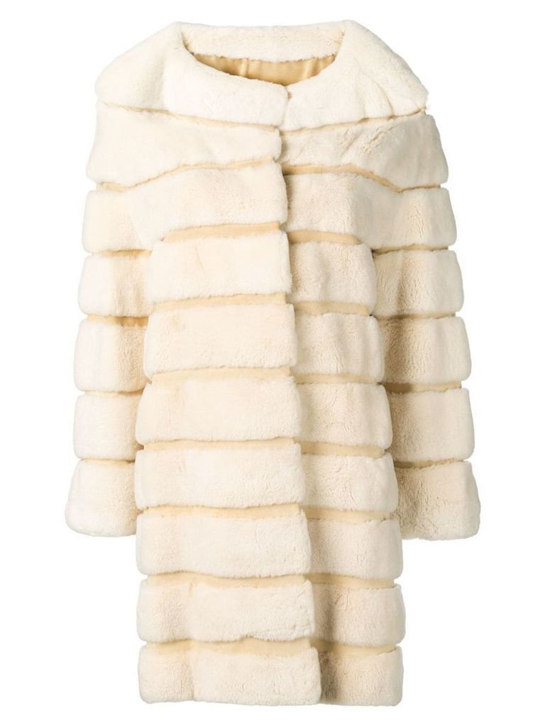 Liska Ninette fur trimmed coat - NEUTRALS