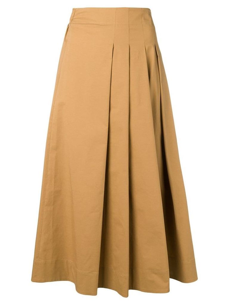 Quelle2 plain mid-length skirt - NEUTRALS