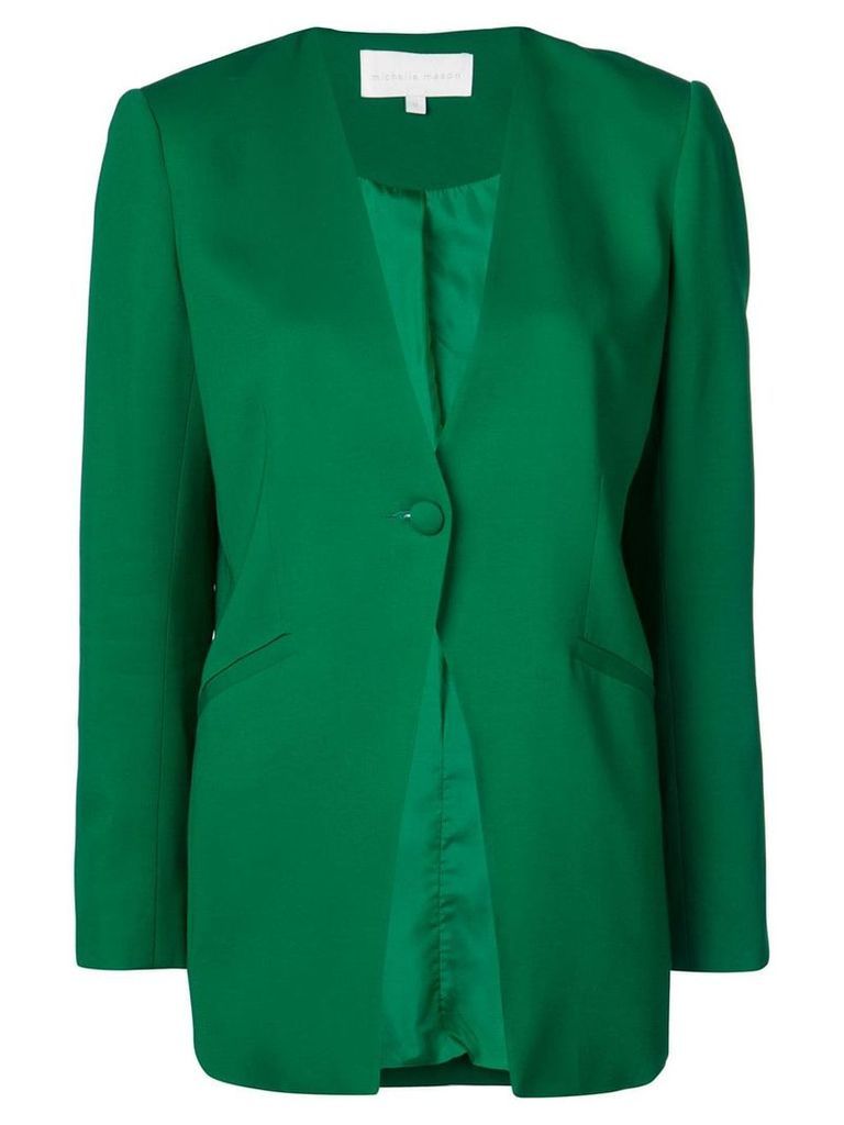 Michelle Mason collarless blazer - Green