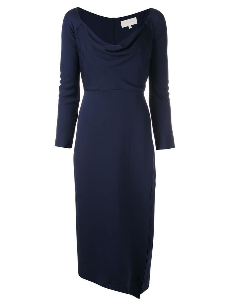 Michelle Mason cowl neck midi dress - Blue