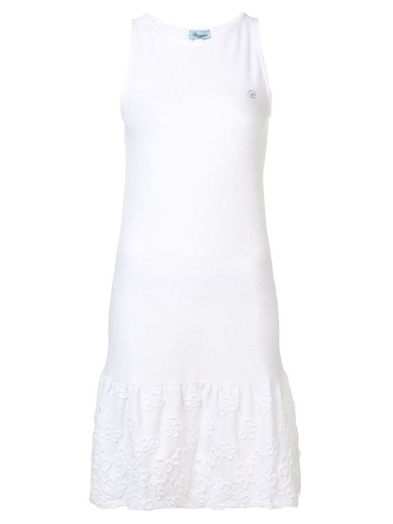 Blumarine flower appliqué dress - White