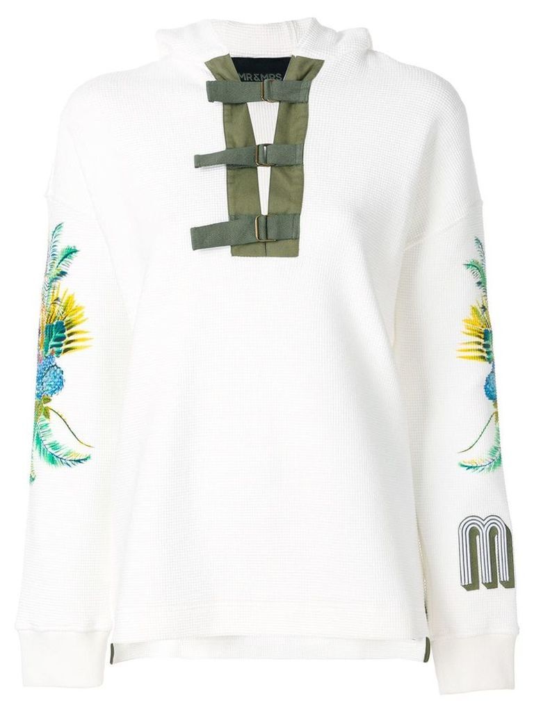 Mr & Mrs Italy front buckle sweatshirt - White