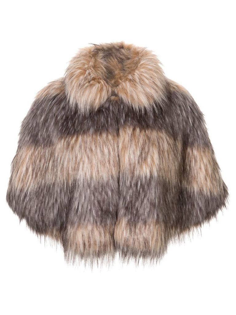 Unreal Fur faux fur Landscape Cape - Grey