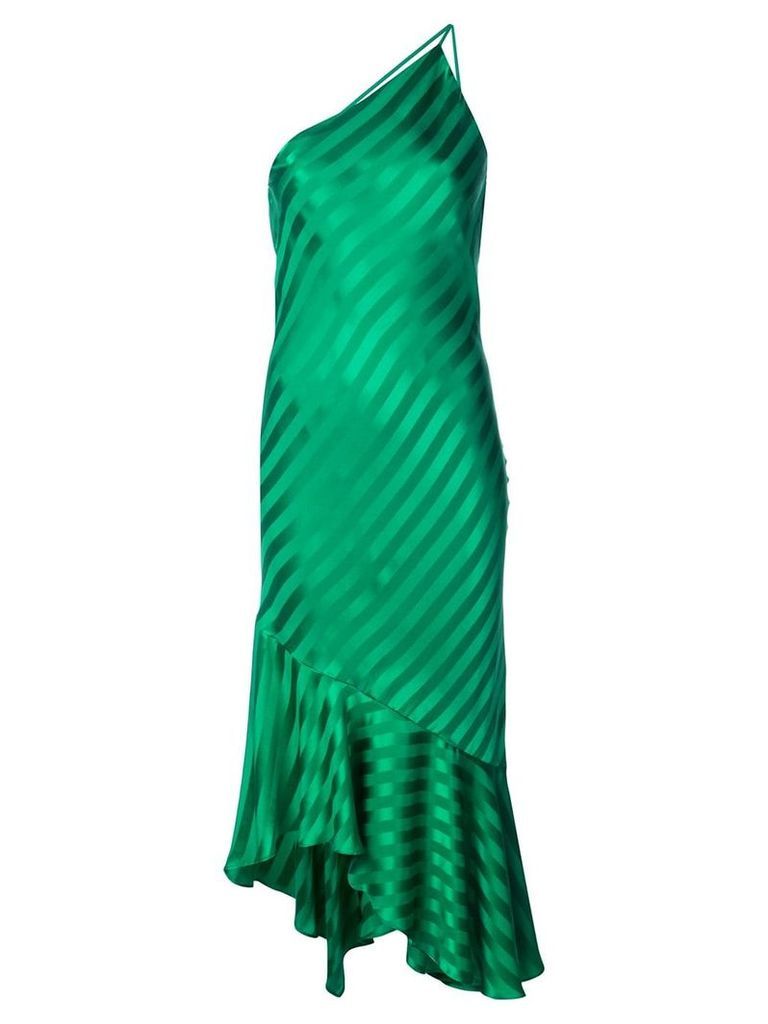 Michelle Mason one-shoulder ruffled hem dress - Green